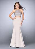 Picture of: Satin Two Piece Gown with Beading and Strappy Back in Nude, Style: 24243, Main Picture