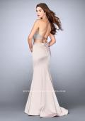 Picture of: Satin Two Piece Gown with Beading and Strappy Back in Nude, Style: 24243, Back Picture