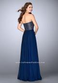 Picture of: Strapless A-line Gown with Beaded Top and Chiffon Skirt in Blue, Style: 24246, Back Picture