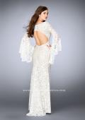 Picture of: Lace Bell Sleeve Dress with Sweetheart Neckline in White, Style: 24249, Back Picture