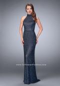 Picture of: Long Prom Gown with Beading and Racer back in Blue, Style: 24258, Main Picture