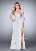 Picture of: Gathered Jersey Prom Dress with Sweetheart Neckline in Silver, Style: 24263, Detail Picture 3