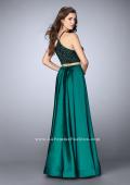 Picture of: Two Piece A-line Dress with Satin Skirt and Lace Top in Green, Style: 24264, Back Picture