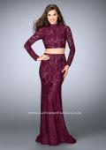 Picture of: Long Sleeve Two Piece Lace Dress with Open Back in Purple, Style: 24272, Main Picture