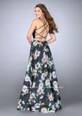 Picture of: Floral Two Piece Dress with Strappy Back and Pockets in Print, Style: 24280, Back Picture