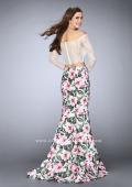 Picture of: Off the Shoulder Floral Two Piece Prom Gown in Print, Style: 24281, Back Picture