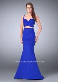 Picture of: Faux Two Piece Neoprene Dress with Mermaid Skirt in Blue, Style: 24288, Main Picture