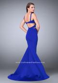 Picture of: Faux Two Piece Neoprene Dress with Mermaid Skirt in Blue, Style: 24288, Back Picture