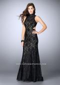 Picture of: Beaded Lace Dress with Side Cut Outs and Open Back in Black, Style: 24294, Detail Picture 2