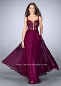 Picture of: A-line Prom Dress with Chiffon Skirt and Lace Top in Pink, Style: 24296, Main Picture