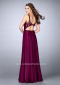 Picture of: A-line Prom Dress with Chiffon Skirt and Lace Top in Pink, Style: 24296, Back Picture