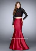 Picture of: Two Piece Mermaid Dress with Long Sleeve Lace Top in Red, Style: 24302, Main Picture