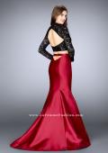 Picture of: Two Piece Mermaid Dress with Long Sleeve Lace Top in Red, Style: 24302, Back Picture