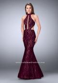 Picture of: Mermaid Lace Dress with Cut Outs and Open Back in Red, Style: 24303, Detail Picture 1