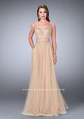 Picture of: Two Piece A-line Prom Dress with Beaded Tulle Skirt in Nude, Style: 24304, Detail Picture 1