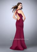 Picture of: Long Neoprene Prom Dress with Low Back in Red, Style: 24313, Back Picture
