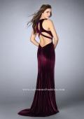 Picture of: High Neck Velvet Prom Dress with Cut Out Open Back in Red, Style: 24316, Main Picture