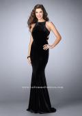 Picture of: High Neck Velvet Prom Dress with Cut Out Open Back in Black, Style: 24316, Detail Picture 2