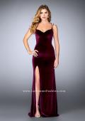 Picture of: Fitted Velvet Prom Dress with Strappy Open Back in Red, Style: 24317, Detail Picture 1