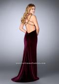 Picture of: Fitted Velvet Prom Dress with Strappy Open Back in Red, Style: 24317, Detail Picture 2
