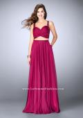 Picture of: Chiffon Two Piece A-line Dress with Sheer Lace Back in Pink, Style: 24340, Detail Picture 1
