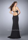 Picture of: Beaded Prom Dress with a High Neck and Strappy Back in Black, Style: 24358, Back Picture