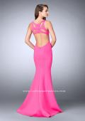 Picture of: Neoprene Mermaid Prom Dress with Cut Out Back in Pink, Style: 24360, Back Picture