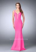 Picture of: Neoprene Mermaid Prom Dress with Cut Out Back in Pink, Style: 24360, Detail Picture 1