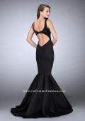 Picture of: Classic Neoprene Dress with Pleated Mermaid Skirt in Black, Style: 24361, Back Picture