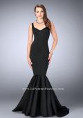 Picture of: Classic Neoprene Dress with Pleated Mermaid Skirt in Black, Style: 24361, Detail Picture 1