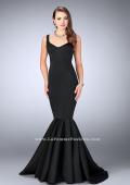 Picture of: Classic Neoprene Dress with Pleated Mermaid Skirt in Blakc, Style: 24361, Detail Picture 2