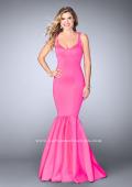 Picture of: Classic Neoprene Dress with Pleated Mermaid Skirt in Pink, Style: 24361, Detail Picture 3