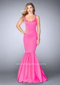 Picture of: Classic Neoprene Dress with Pleated Mermaid Skirt in Pink, Style: 24361, Detail Picture 4