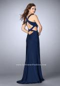 Picture of: Long Prom Dress with Front Slit and Open Back in Blue, Style: 24369, Back Picture
