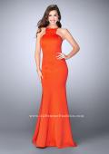 Picture of: High Neck Neoprene Prom Dress with Strappy Back in Orange, Style: 24374, Main Picture