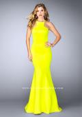 Picture of: High Neck Neoprene Prom Dress with Strappy Back in Yellow, Style: 24374, Detail Picture 2