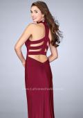 Picture of: Long Jersey Dress with High Neckline and Strappy Back in Red, Style: 24376, Main Picture