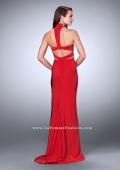 Picture of: Illusion Two Piece Prom Dress with Attached Choker in Red, Style: 24379, Back Picture