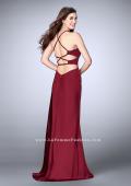 Picture of: Long Jersey Prom Dress with Cut Outs and Strappy Back in Red, Style: 24380, Detail Picture 2