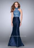 Picture of: Mikado Prom Dress with Open Back and Belt in Blue, Style: 24393, Main Picture