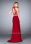 Picture of: Embroidered Two Piece Jersey Dress with Low Back in Red, Style: 24402, Back Picture