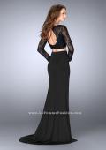 Picture of: Two Piece Long Sleeve Lace Dress with Open Back in Black, Style: 24412, Back Picture