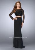 Picture of: Two Piece Long Sleeve Lace Dress with Open Back in Black, Style: 24412, Detail Picture 1
