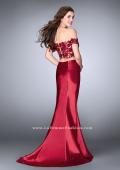 Picture of: Two Piece off the Shoulder Prom Dress with Lace Detail in Red, Style: 24413, Back Picture
