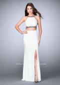 Picture of: Long Two Piece Prom Dress with Beading and Slit in White, Style: 24414, Detail Picture 2