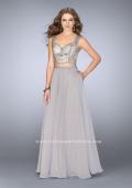 Picture of: A-line Two Piece Dress with Beaded Top and Pockets in Silver, Style: 24417, Main Picture