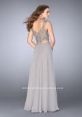 Picture of: A-line Two Piece Dress with Beaded Top and Pockets in Silver, Style: 24417, Back Picture