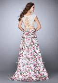 Picture of: Long A-line Two Piece Prom Dress with Floral Skirt in Print, Style: 24428, Back Picture