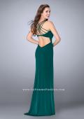Picture of: Fitted Prom Dress with Deep Neckline and Strappy Back in Green Style: 24437, Back Picture