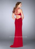 Picture of: Fitted Prom Dress with Deep Neckline and Strappy Back in Red, Style: 24437, Detail Picture 2